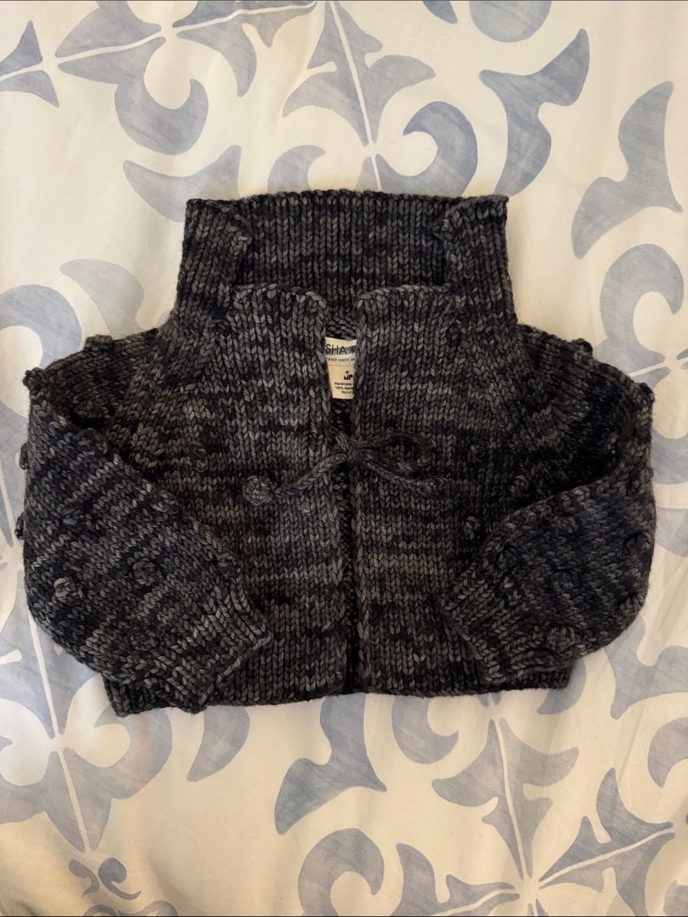 Misha & Puff Popcorn Cardigan with tie